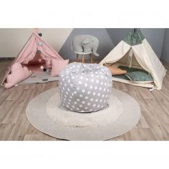 Knorrtoys Pouf enfant Drop - Tissu - Gris / Blanc -Poubelles de cuisine Soldes Magasin 1000353005 220615 024 MOOD DETAILS P000000001000353005 mood