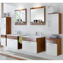 Posseik Miroir de salle de bain Arizona - Imitation noyer - Blanc 7 Posseik Miroir de salle de bain Arizona - Imitation noyer - Blanc -Poubelles de cuisine Soldes Magasin aqua suite arizona badezimmerspiegel walnuss nachbildung weiss m pk bsp mon 02s 3