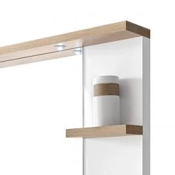 Giessbach Miroir Bjerka (avec éclairage) - Blanc / Imitation chêne clair -Poubelles de cuisine Soldes Magasin badezimmerset bjerka 4 teilig weiss eiche riviera hell dekor 4438952