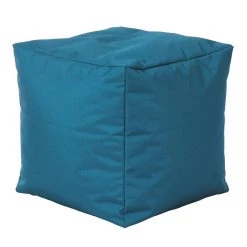 SITTING POINT Pouf Scuba Cube - Tissu pétrole