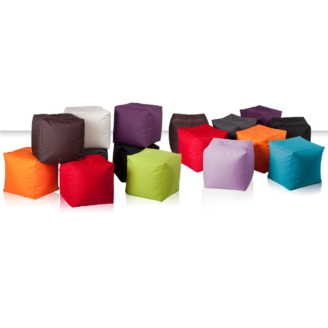 SITTING POINT Pouf Scuba Cube - Tissu pétrole 3 SITTING POINT Pouf Scuba Cube - Tissu pétrole – Image 3