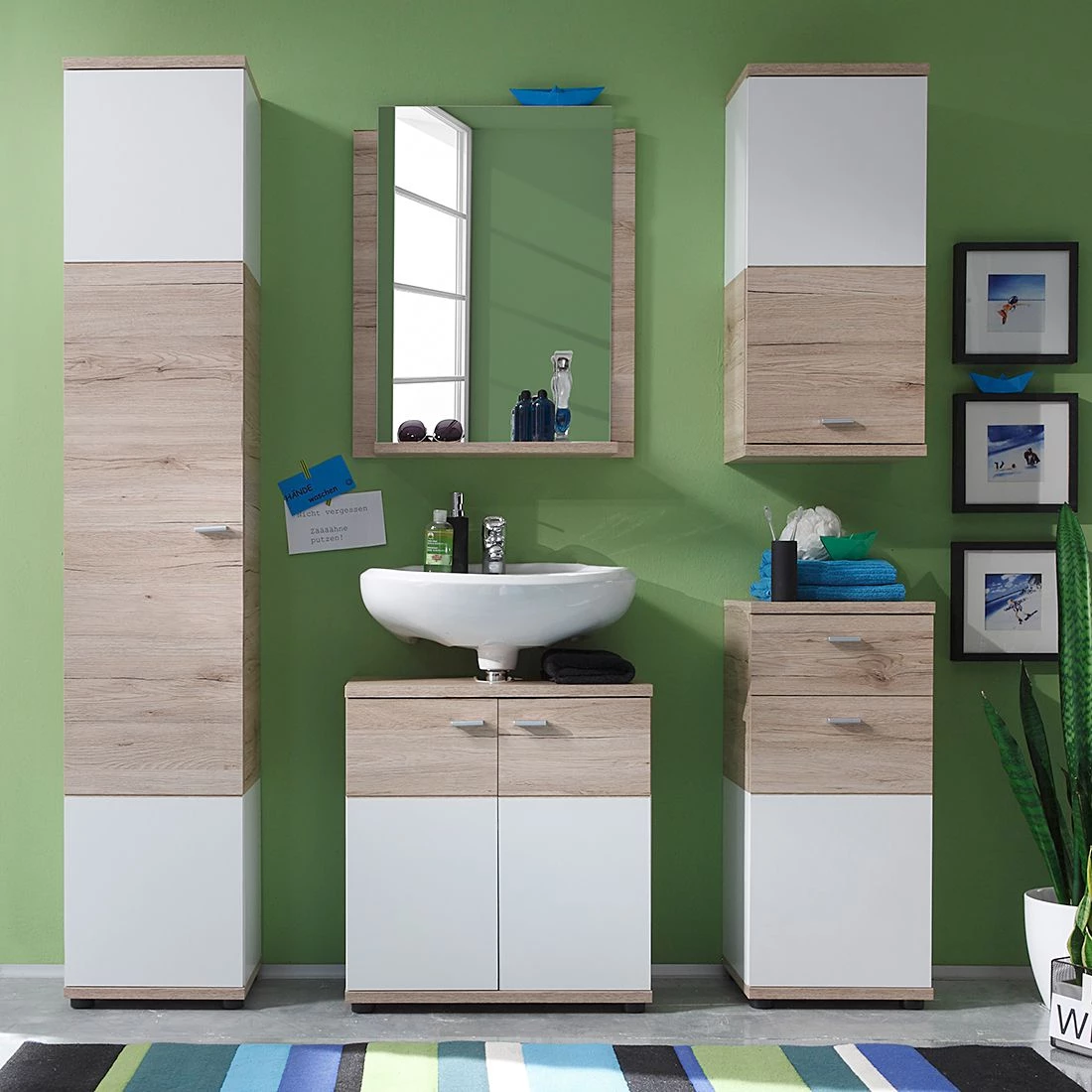 Trendteam Miroir mural Dano - Imitation chêne de San Remo 2 Trendteam Miroir mural Dano - Imitation chêne de San Remo – Image 2